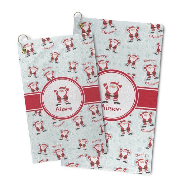 Santa Clause Making Snow Angels Microfiber Golf Towel - PARENT/MAIN