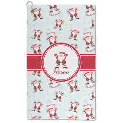 Santa Clause Making Snow Angels Microfiber Golf Towel (Personalized)