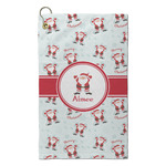 Santa Clause Making Snow Angels Microfiber Golf Towel - Small (Personalized)