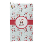 Santa Clause Making Snow Angels Microfiber Golf Towel - Small (Personalized)