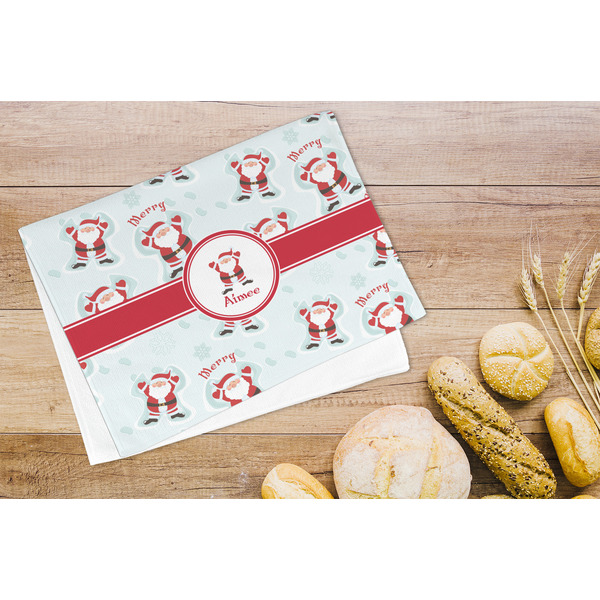 Santa Clause Making Snow Angels Microfiber Kitchen Towel - LIFESTYLE