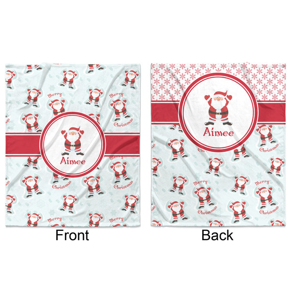 Santa Clause Making Snow Angels Minky Blanket - 50"x60" - Double Sided - Front & Back