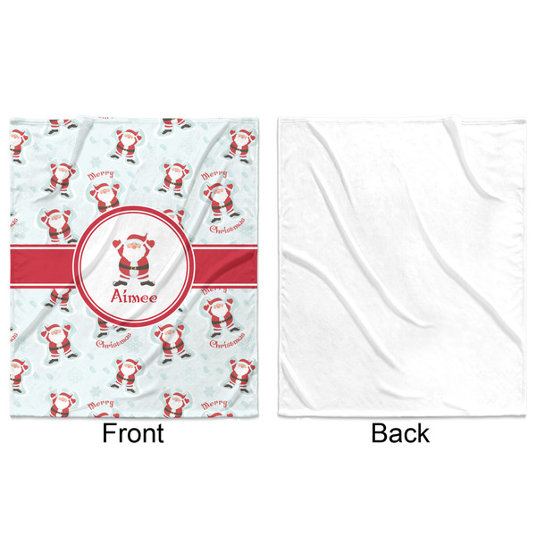 Santa Clause Making Snow Angels Minky Blanket - 50"x60" - Single Sided - Front & Back