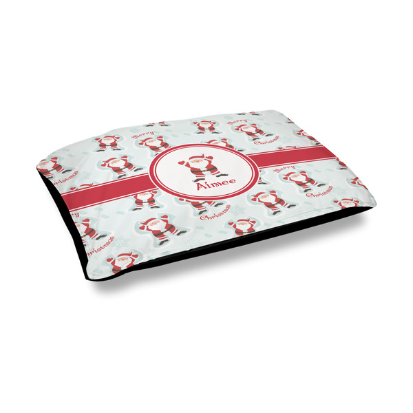 Custom Santa Clause Making Snow Angels Outdoor Dog Bed - Medium (Personalized)