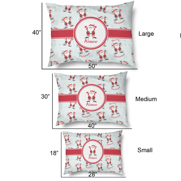 Santa Clause Making Snow Angels Outdoor Dog Beds - SIZE CHART
