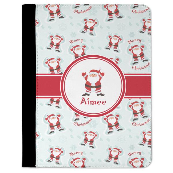 Custom Santa Clause Making Snow Angels Padfolio Clipboard (Personalized)