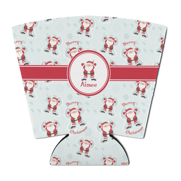 Custom Santa Clause Making Snow Angels Party Cup Sleeve - with Bottom (Personalized)