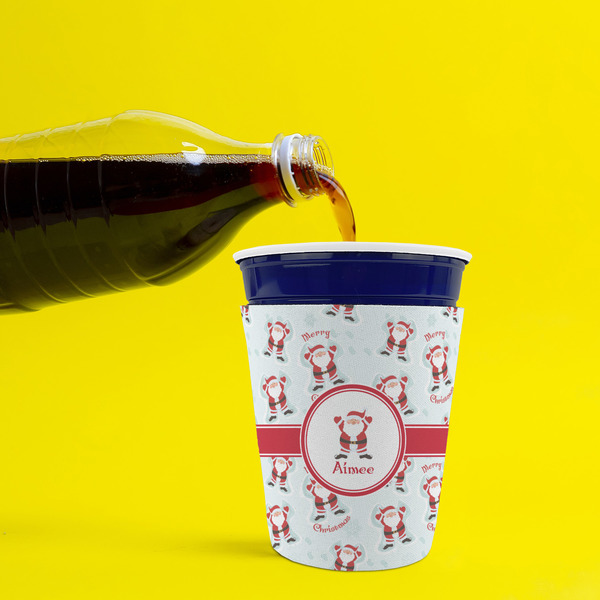 Santa Clause Making Snow Angels Party Cup Sleeves - without bottom - Lifestyle