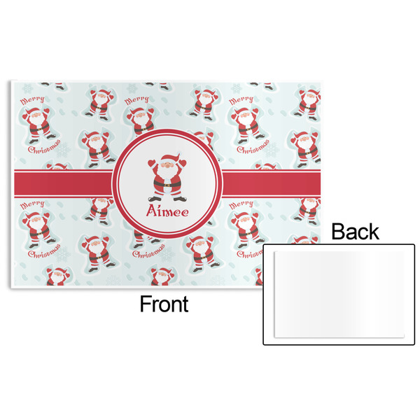 Santa Clause Making Snow Angels Disposable Paper Placemat - Front & Back