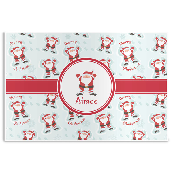 Custom Santa Clause Making Snow Angels Disposable Paper Placemats (Personalized)