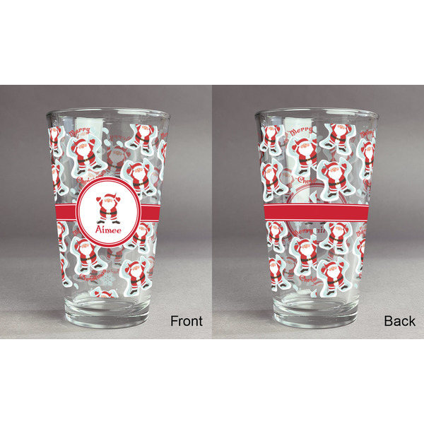 Santa Clause Making Snow Angels Pint Glass - Full Fill w Transparency - Approval