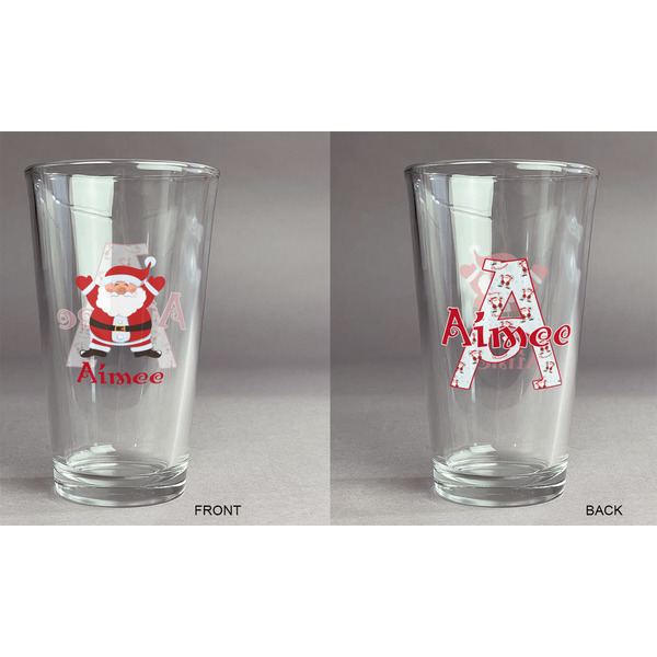Santa Clause Making Snow Angels Pint Glass - Two Content - Approval