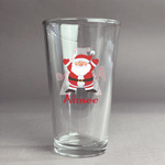 Santa Clause Making Snow Angels Pint Glass - Full Color Logo (Personalized)