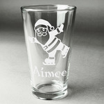 Santa Clause Making Snow Angels Pint Glass - Engraved (Personalized)