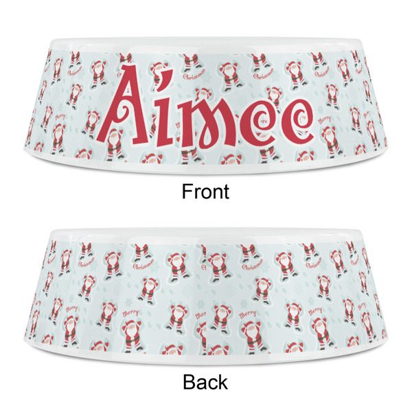 Santa Clause Making Snow Angels Plastic Pet Bowls - Small - APPROVAL