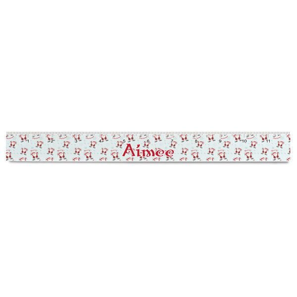 Santa Clause Making Snow Angels Plastic Ruler - 12" - FRONT