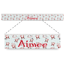 Santa Clause Making Snow Angels Plastic Ruler - 12" (Personalized)