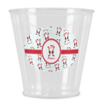 Santa Clause Making Snow Angels Plastic Shot Glass (Personalized)