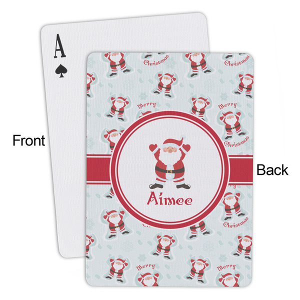 Santa Clause Making Snow Angels Playing Cards - Approval