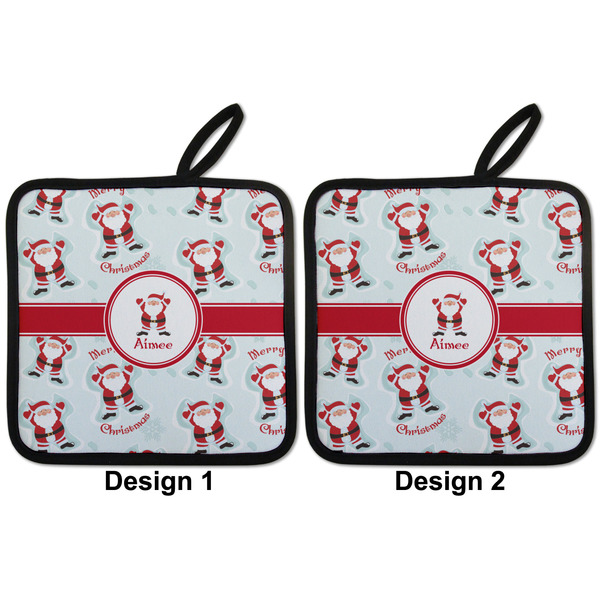 Santa Clause Making Snow Angels Pot Holders - Set of 2 APPROVAL