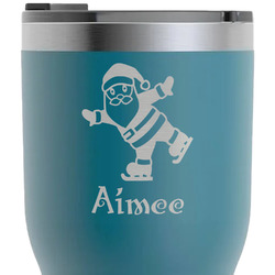 Santa Clause Making Snow Angels RTIC Tumbler - Dark Teal - Laser Engraved - Single-Sided (Personalized)