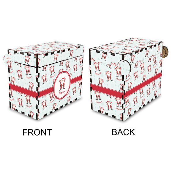 Santa Clause Making Snow Angels Recipe Box - Full Color - Approval