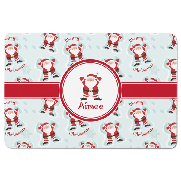 Santa Clause Making Snow Angels Rectangular Fridge Magnet - FRONT