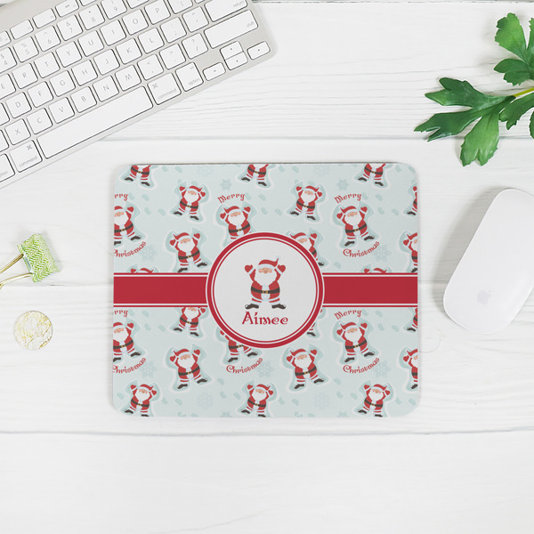 Santa Clause Making Snow Angels Rectangular Mouse Pad - LIFESTYLE 2