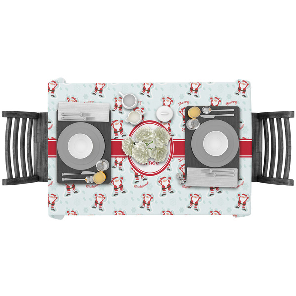 Santa Clause Making Snow Angels Rectangular Tablecloths - LIFESTYLE