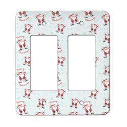 Santa Clause Making Snow Angels Rocker Style Light Switch Cover - Two Switch
