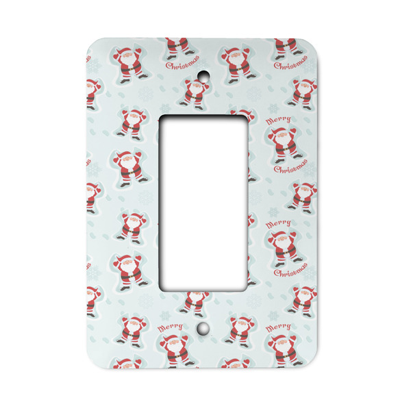 Custom Santa Clause Making Snow Angels Rocker Style Light Switch Cover