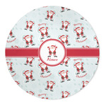 Santa Clause Making Snow Angels 5' Round Indoor Area Rug (Personalized)