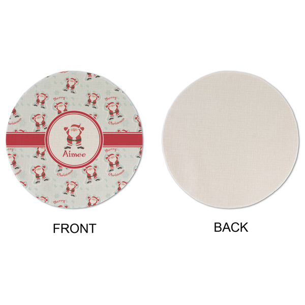 Santa Clause Making Snow Angels Round Linen Placemats - APPROVAL (single sided)