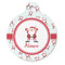 Santa Clause Making Snow Angels Round Pet ID Tag - Large (Personalized)