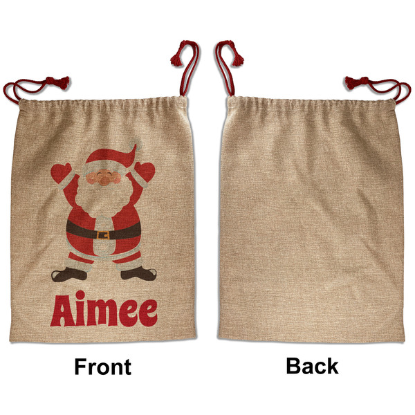 Santa Clause Making Snow Angels Santa Bag - Approval - Front