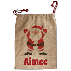 Santa Clause Making Snow Angels Santa Sack - Front (Personalized)