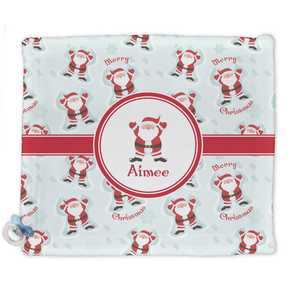 Custom Santa Clause Making Snow Angels Security Blanket - Single Sided (Personalized)