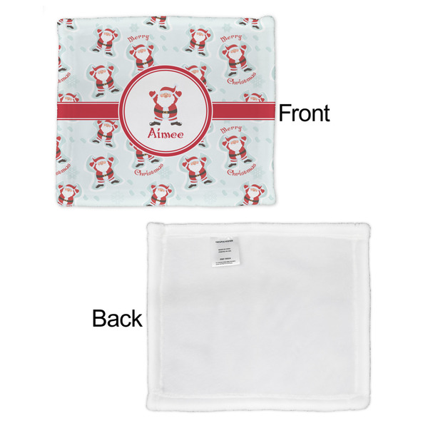 Santa Clause Making Snow Angels Security Blanket - Front & White Back View