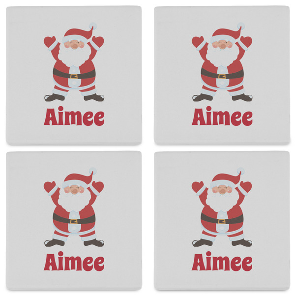 Santa Clause Making Snow Angels Set of 4 Sandstone Coasters - See All 4 View