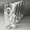 Santa Clause Making Snow Angels Set of Four Engraved Pint Glasses - Set View