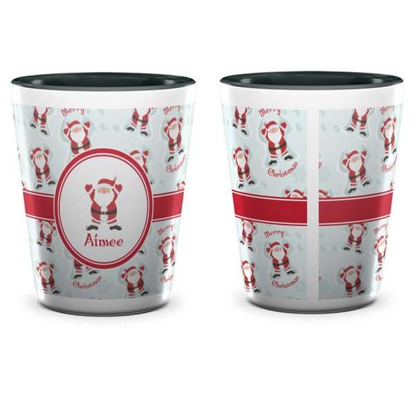 Santa Clause Making Snow Angels Shot Glass - Two Tone - APPROVAL