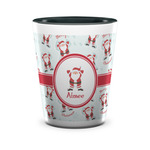 Santa Clause Making Snow Angels Ceramic Shot Glass - 1.5 oz - Two Tone - Single (Personalized)