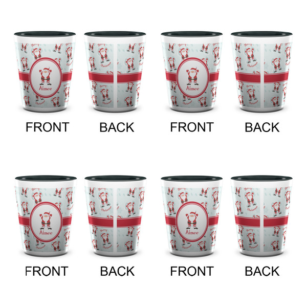 Santa Clause Making Snow Angels Shot Glassess - Two Tone - Set of 4 - APPROVAL