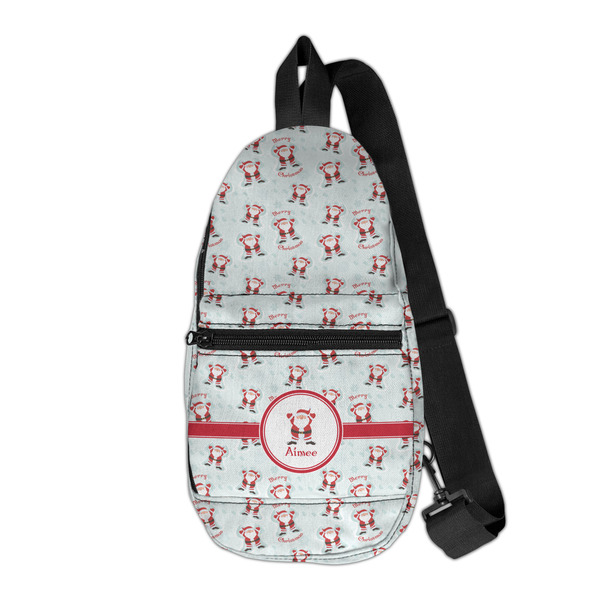 Custom Santa Clause Making Snow Angels Sling Bag (Personalized)