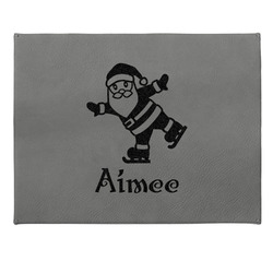 Santa Clause Making Snow Angels Gift Boxes w/ Engraved Leather Lid (Personalized)