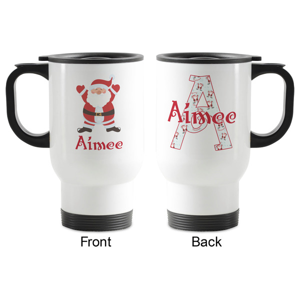 Santa Clause Making Snow Angels Stainless Steel Travel Mug with Handle - Apvl