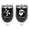 Santa Clause Making Snow Angels Stainless Wine Tumblers - Black - Double Sided - Approval