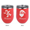 Santa Clause Making Snow Angels Stainless Wine Tumblers - Coral - Double Sided - Approval