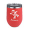 Santa Clause Making Snow Angels Stainless Wine Tumblers - Coral - Double Sided - Front