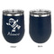 Santa Clause Making Snow Angels Stainless Wine Tumblers - Navy - Single Sided - Approval